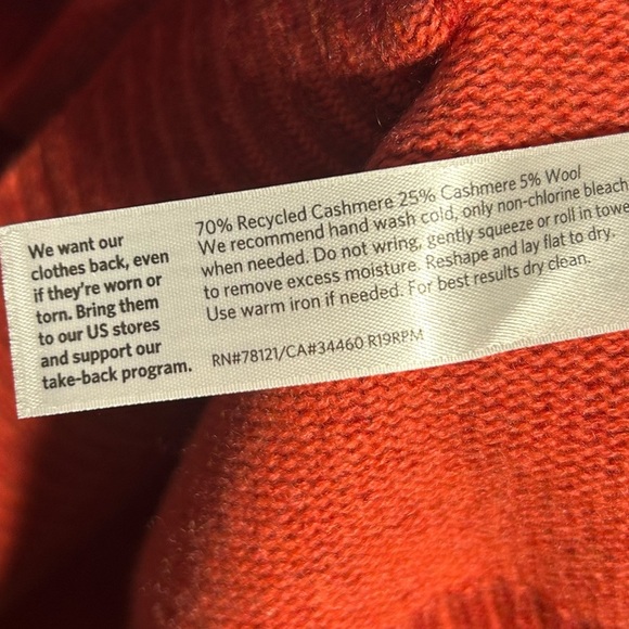 Eileen Fisher Womens Cashmere Wool Sweater Size XL Red Orange Crewneck Soft - Picture 8 of 11